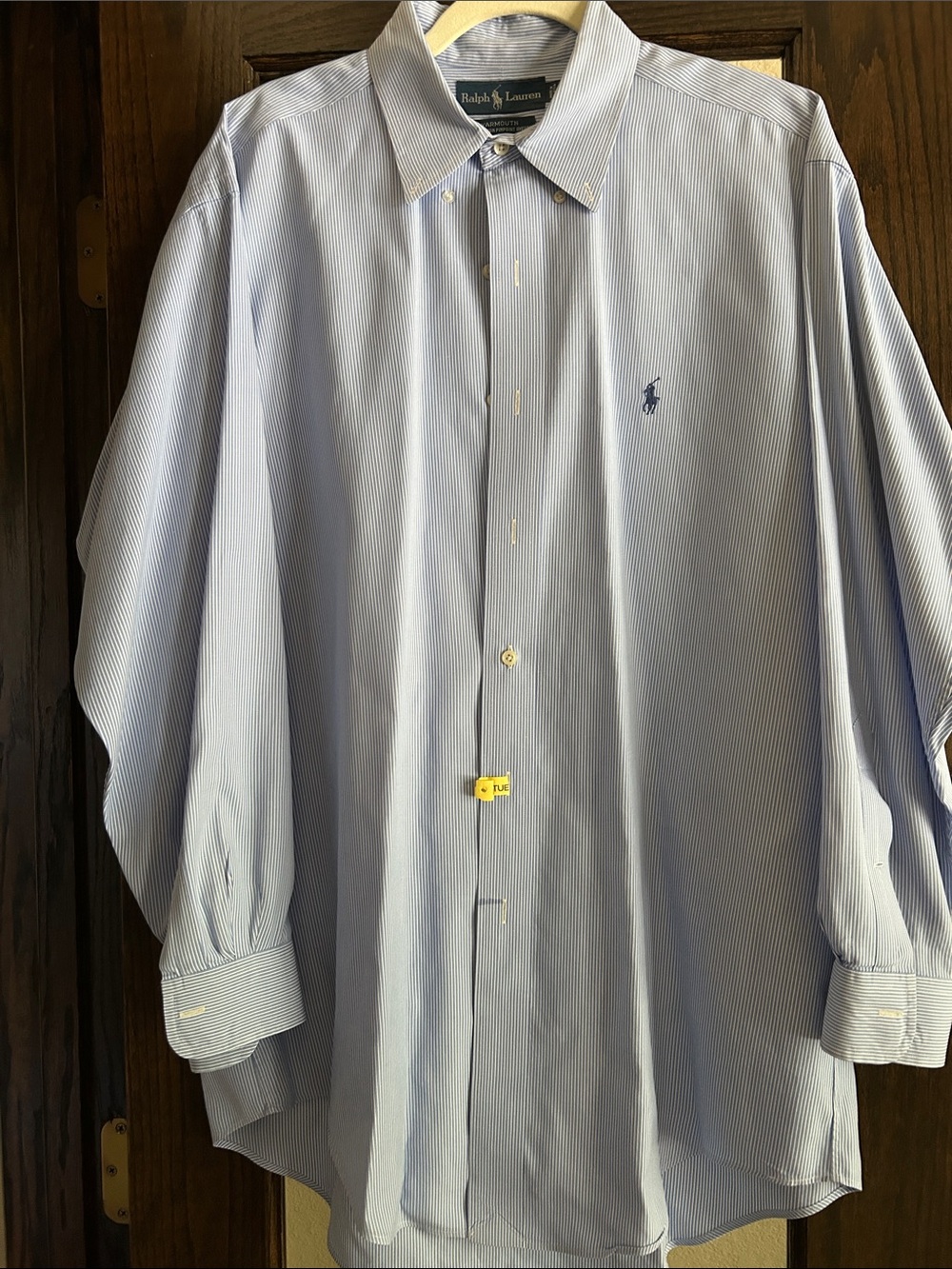 Blue and White Striped Men’s Dress Shirt 👔
